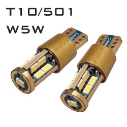 14K GOLD CANBUS T10/501/W5W 17 LED BULBS - PAIR